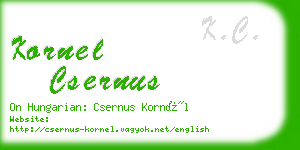 kornel csernus business card